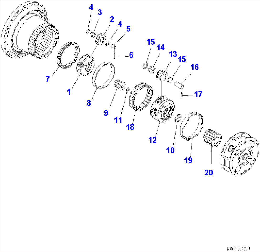 FINAL DRIVE (1ST AND 2ND CARRIER) (SUPPLY ONLY)(#35001-)