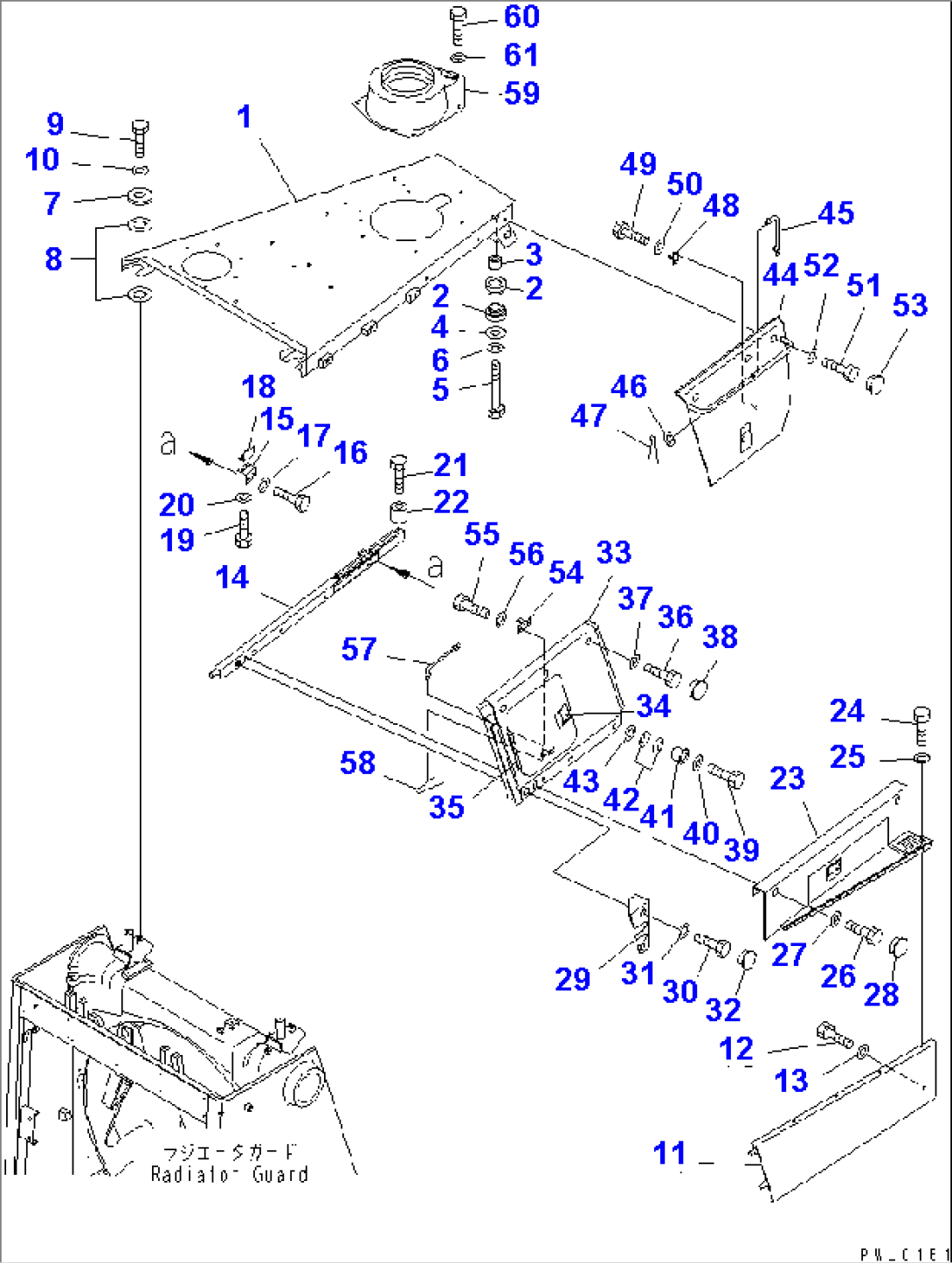 ENGINE HOOD AND SIDE COVER (L.H.) (COLD WEATHER SPEC.) (WITH PRE CLEANER)(#17501-)