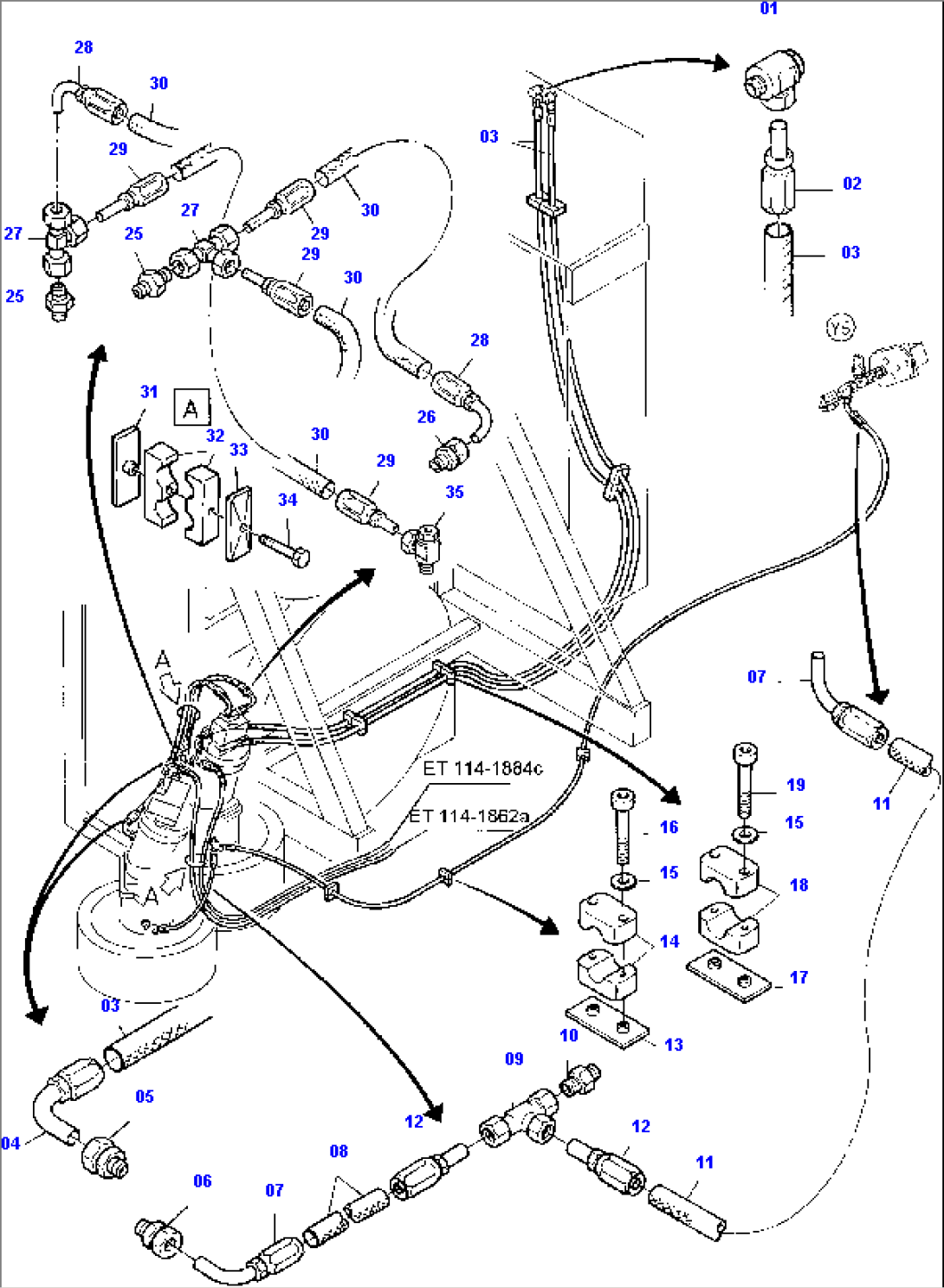 Slew Gear, Leakage Lines and Brake Control