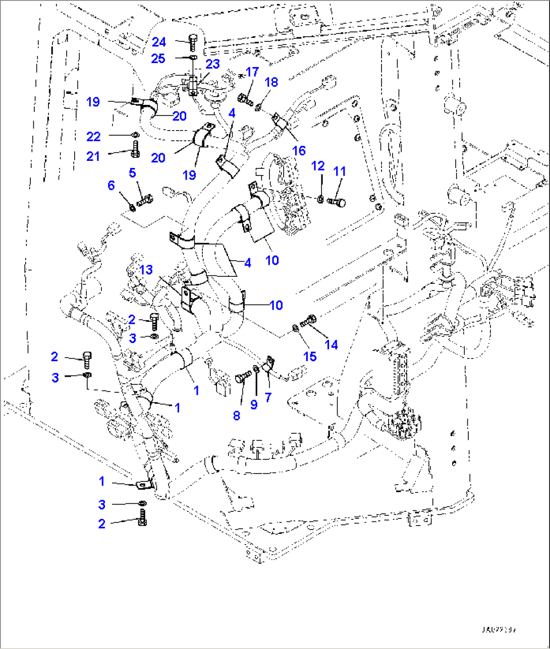 Cab, Dashboard Wiring Harness Mounting (1/2) (#95001-)