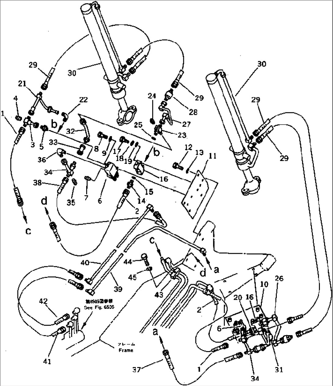 HYDRAULIC PIPING (FOR CONTROL VALVE TO LIFT CYLINDER) (2/2)