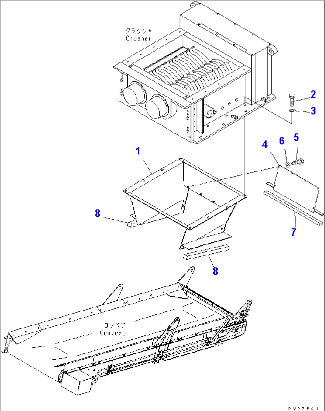 CRUSHER SYSTEM (3/3) (CHUTE) (MONO. CUTTER SPEC.)(#1215-)