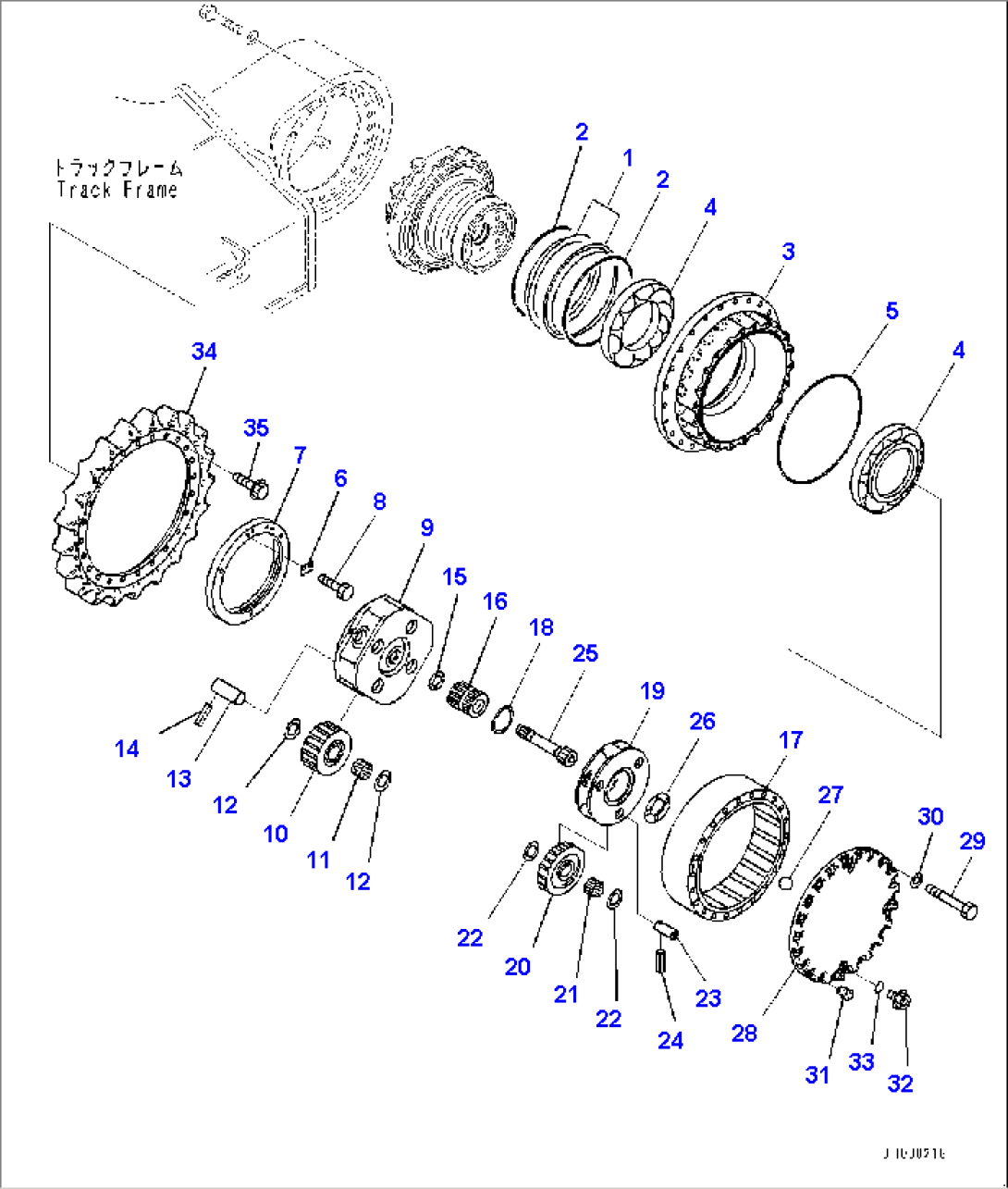 Final Drive, Hub, L.H. (#1001-)
