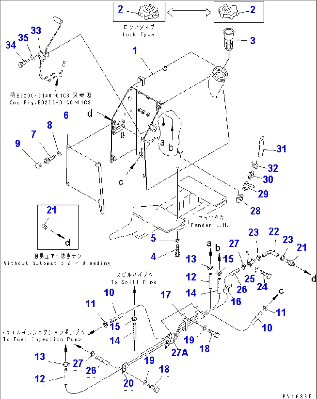 FUEL TANK AND PIPING (WITH ROPS CAB)(#41184-)