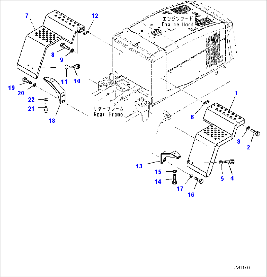 Rear Fender, Fender and Support (#75001-)
