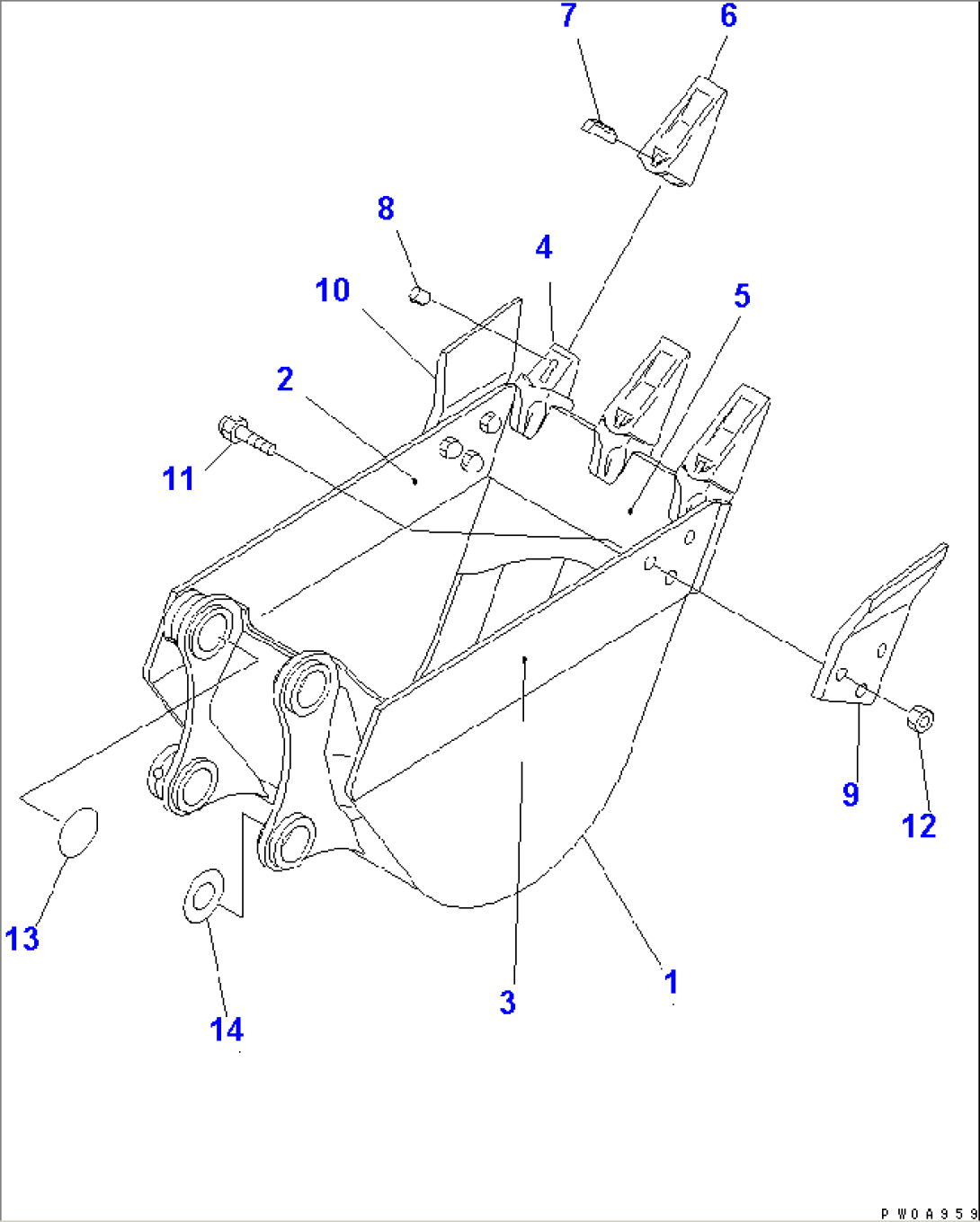 BUCKET¤ 0.11M3 WIDTH 550MM (VERTICAL PIN TYPE)