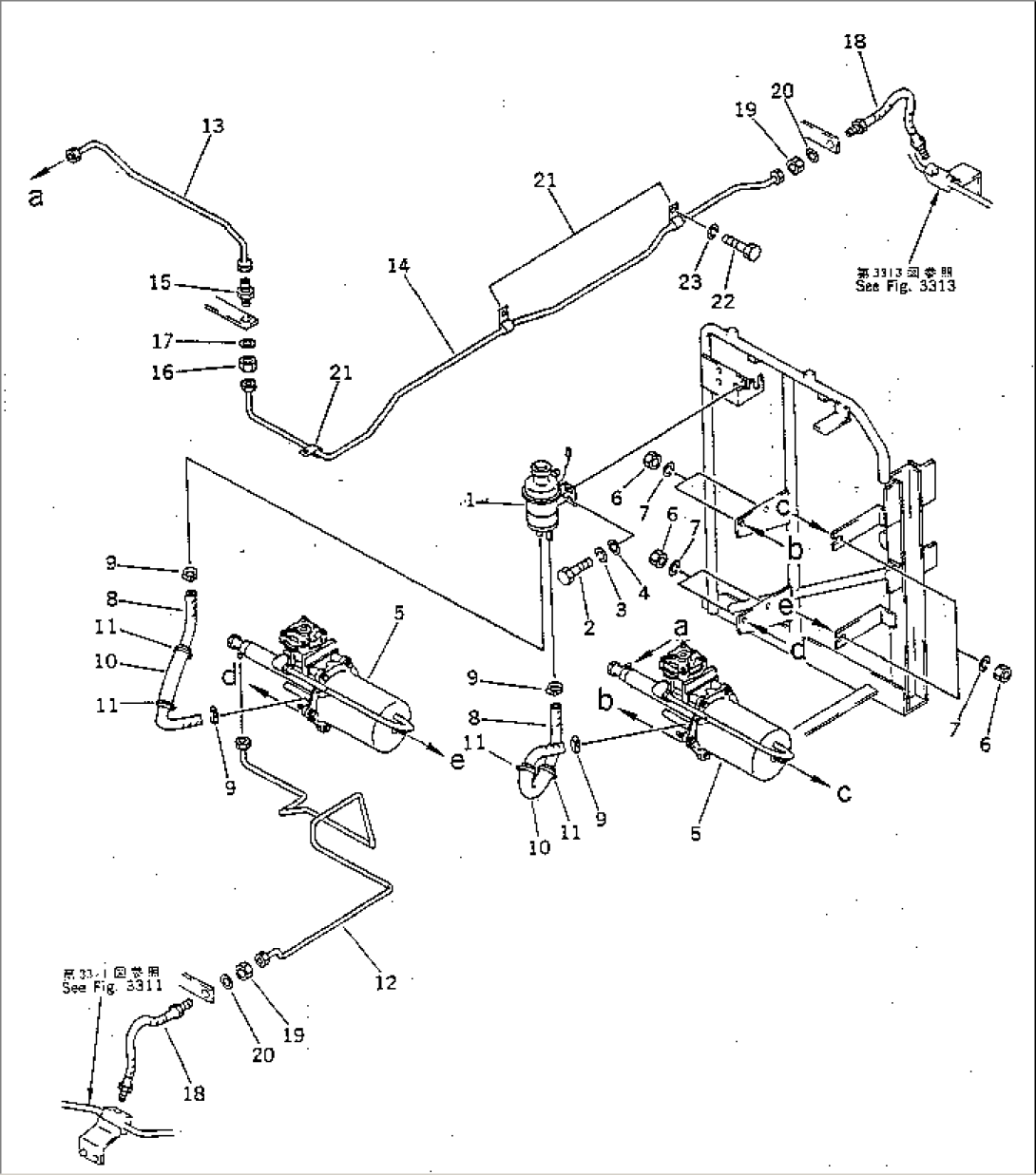 BRAKE PIPING (OIL RESERVOIR TO BOOSTER TO BRACKET)