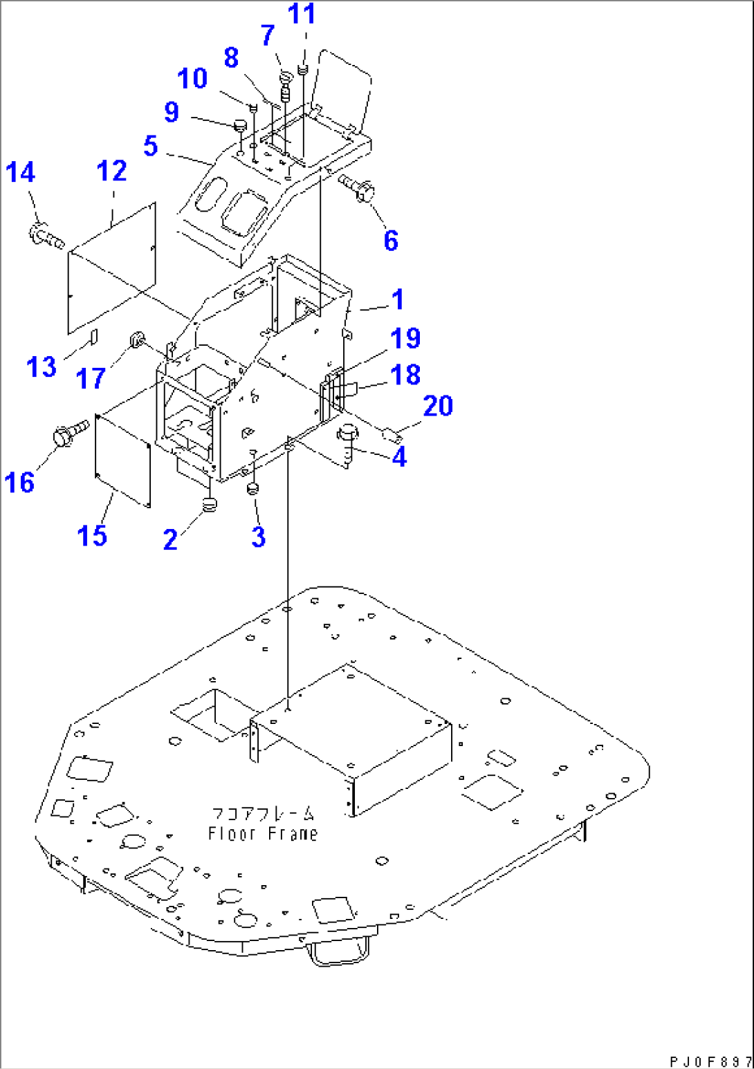 FLOOR (R.H. CONSOLE BOX)(#54095-)