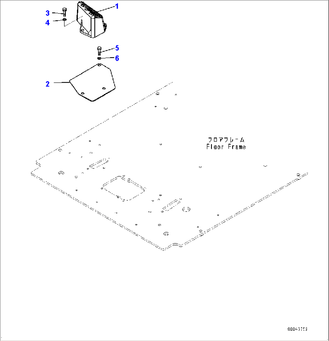 Cab, Floor, Footrest, R.H. (#70001-)