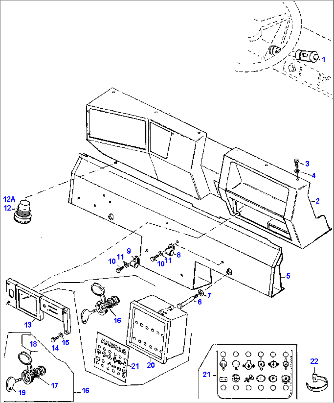 INSTRUMENT PANEL AND ATTACHING PARTS