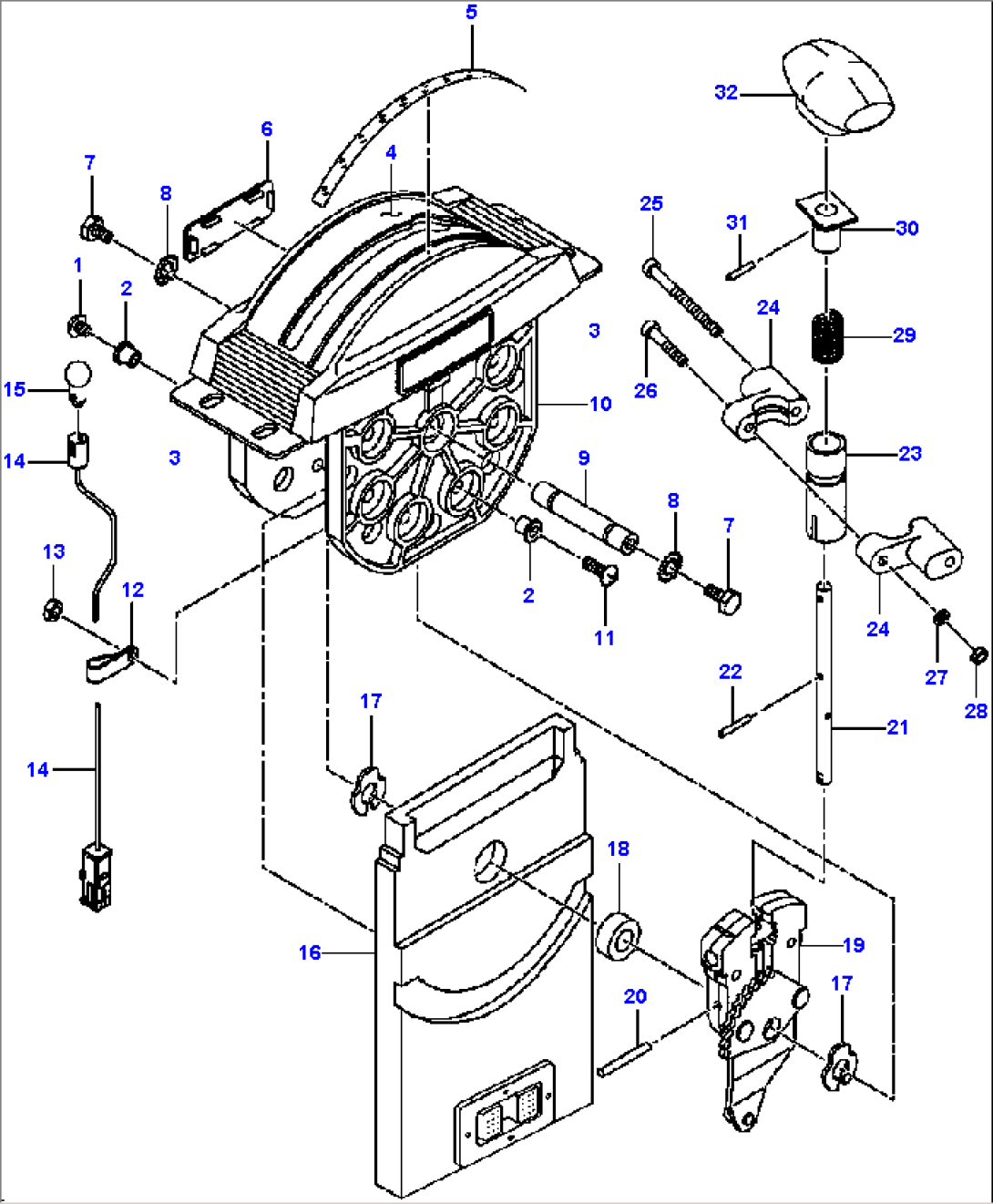 TRANSMISSION SHIFTER IN-LINE SHIFT PATTERN