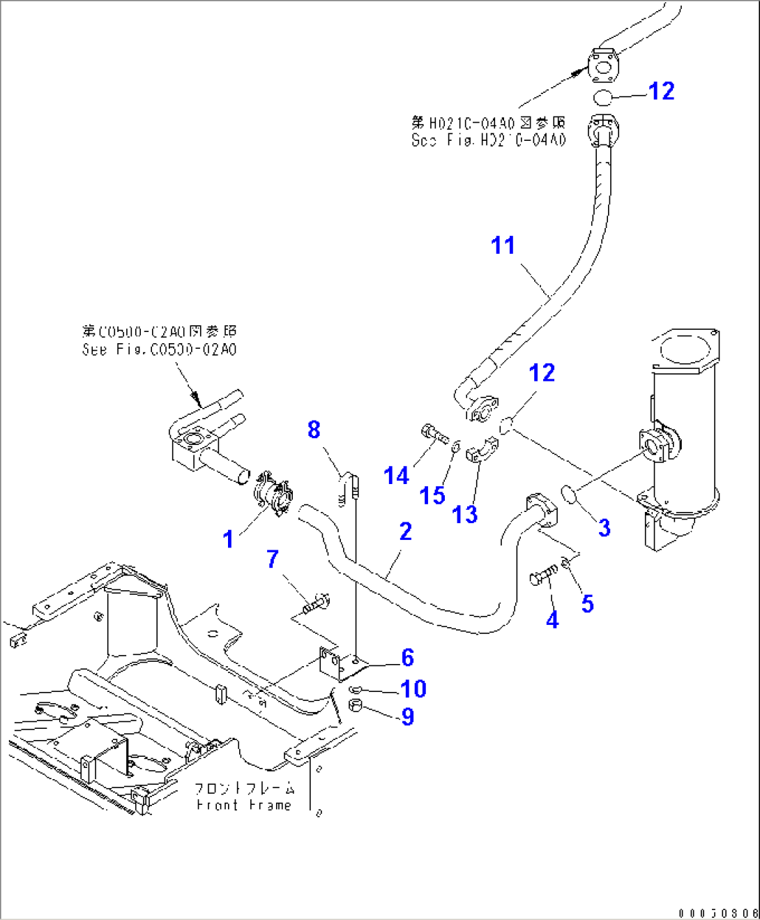 BRAKE COOLING PIPING (OIL COOLER TO LINE FILTER) (2/3)(#2001-)