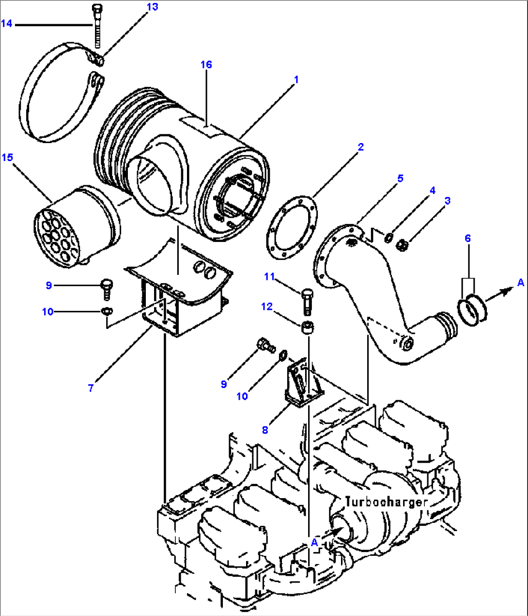 AIR CLEANER AND CONNECTIONS (FOR MACHINES WITHOUT WEATHER CAP)