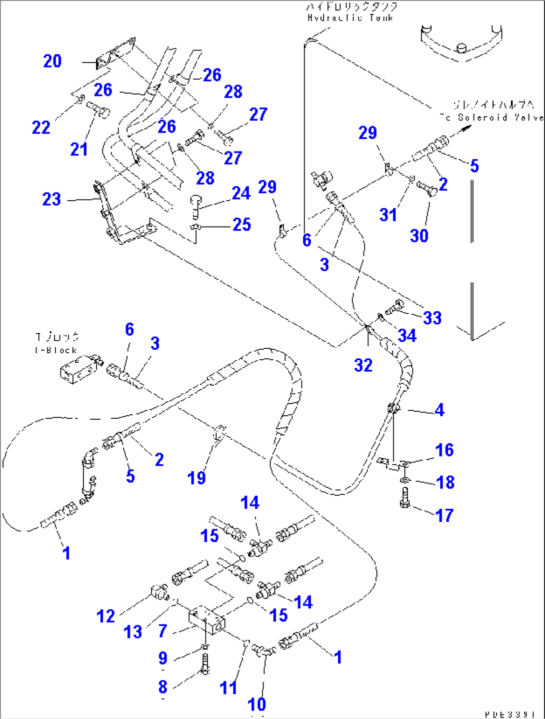PPC WORK LINE (P¤ T HOSE AND BLOCK) (2 ACTUATOR)(#30001-30637)