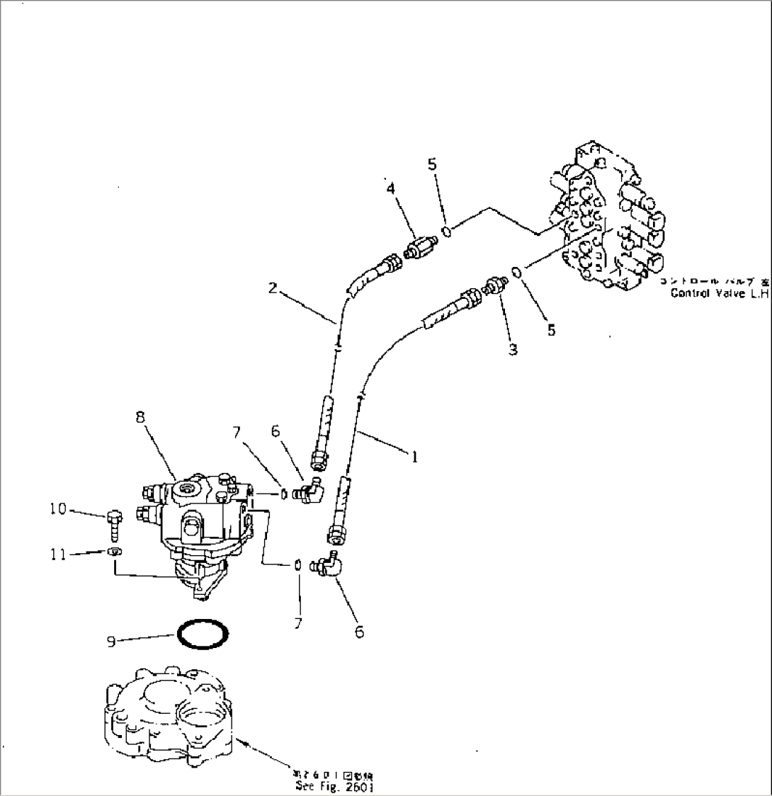 HYDRAULIC PIPING (SWING MOTOR LINE) (WITH BLADE)(#28001-34100)