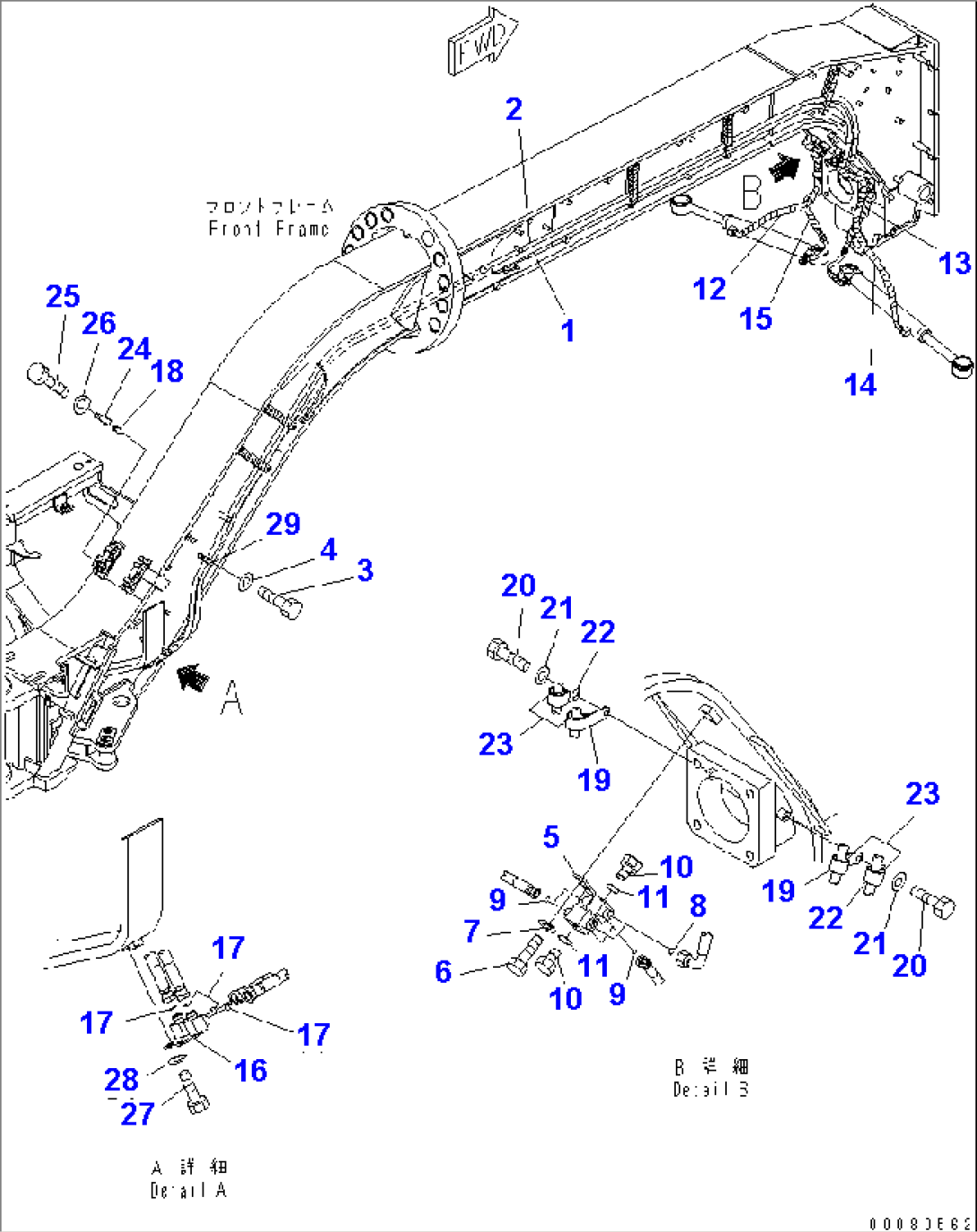 STEERING LINE (STEERING PIPING) (WITH HYDRAULIC FAN)(#11162-)