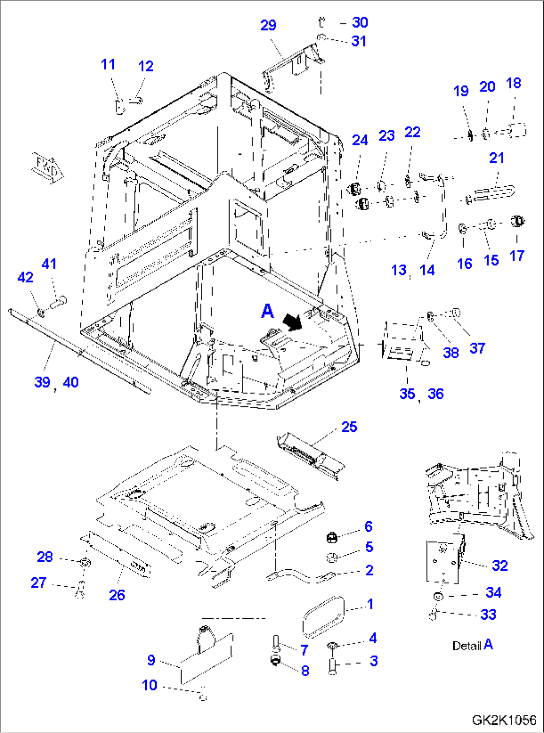 ROPS CAB (ROOM MIRROR) (SUN VISOR)