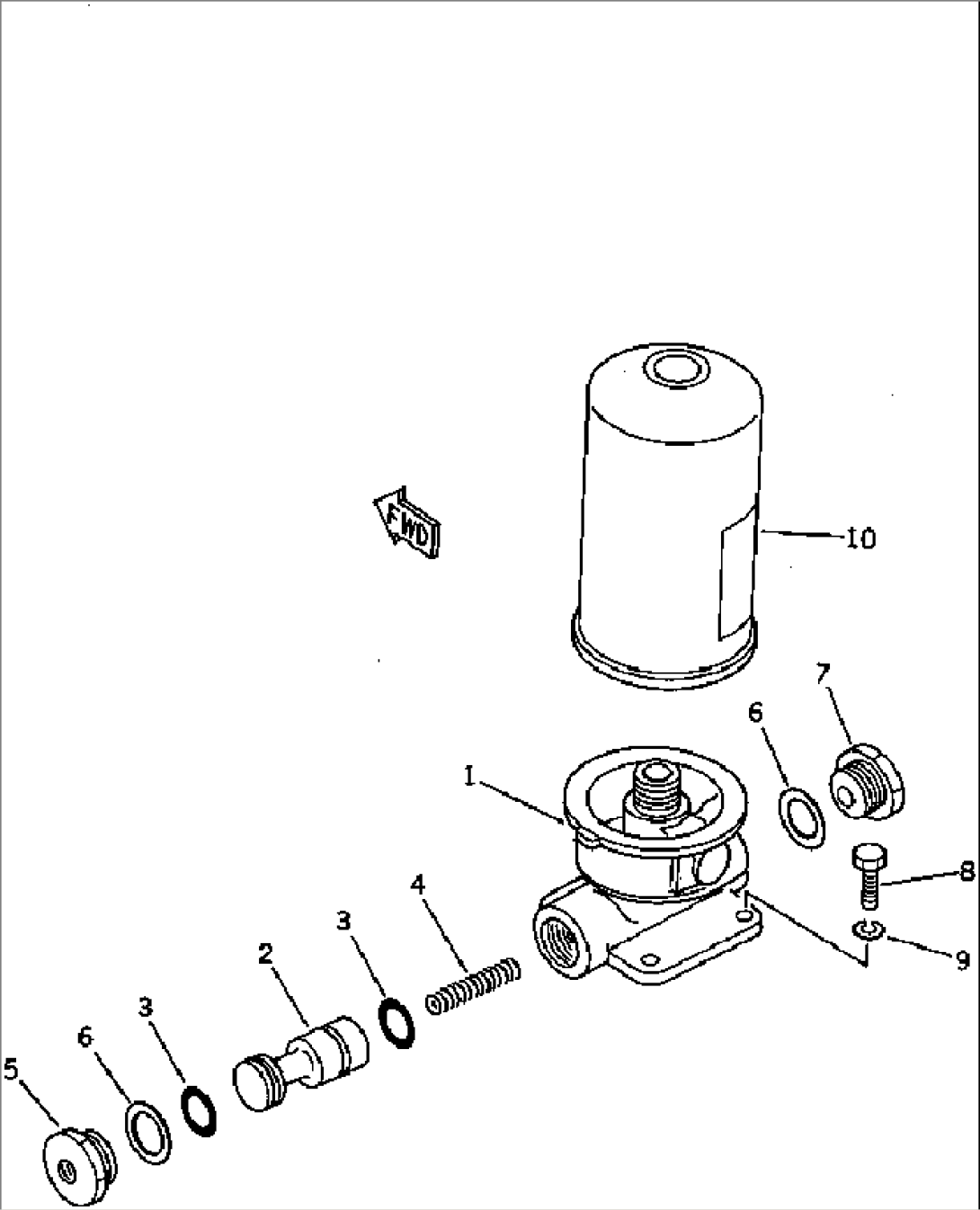 OIL FILTER AND SLUICE VALVE