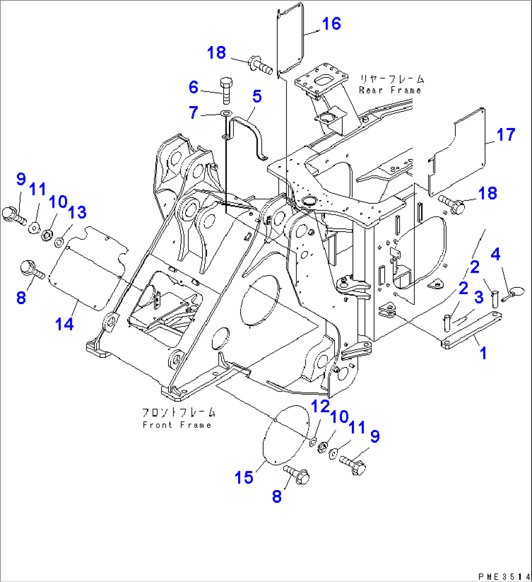 LOCK AND COVER (FOR FRONT AND REAR FRAME) (WITH AUTO GREASE)