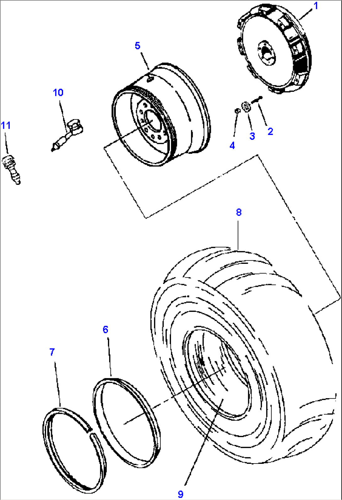 FIG. T5280-02A0 WHEELS AND RIMS - BUD TYPE