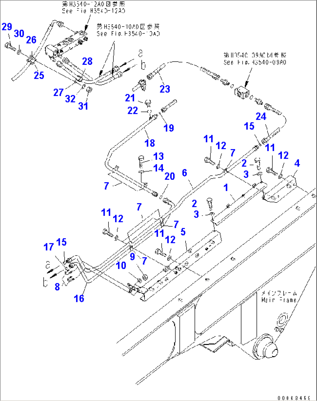 BRAKE PIPING (SLACK ADJUSTER LINE)(#3021-)