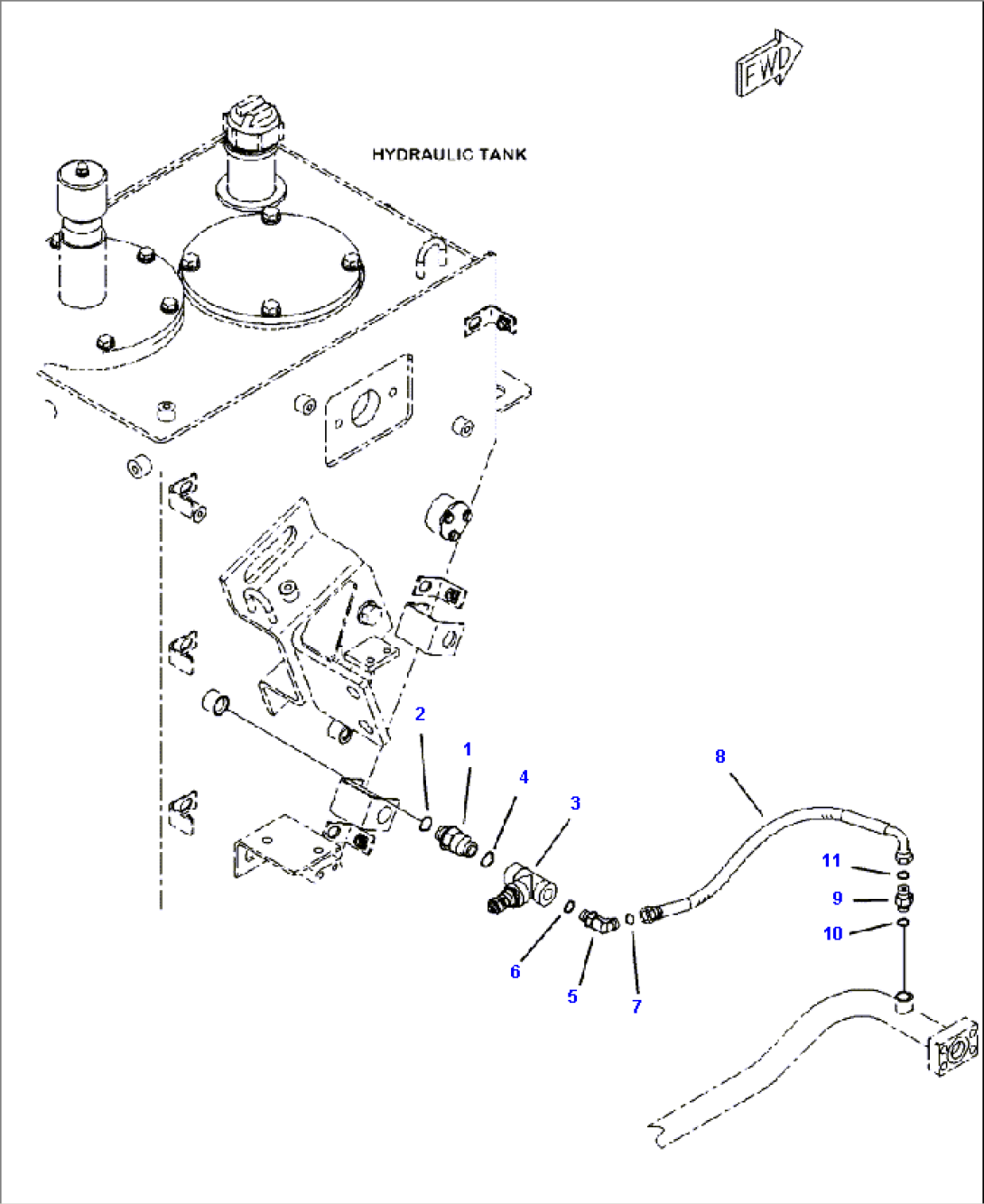 H0110-07A0 HYDRAULIC TANK MANUAL DRAIN VALVE LINE