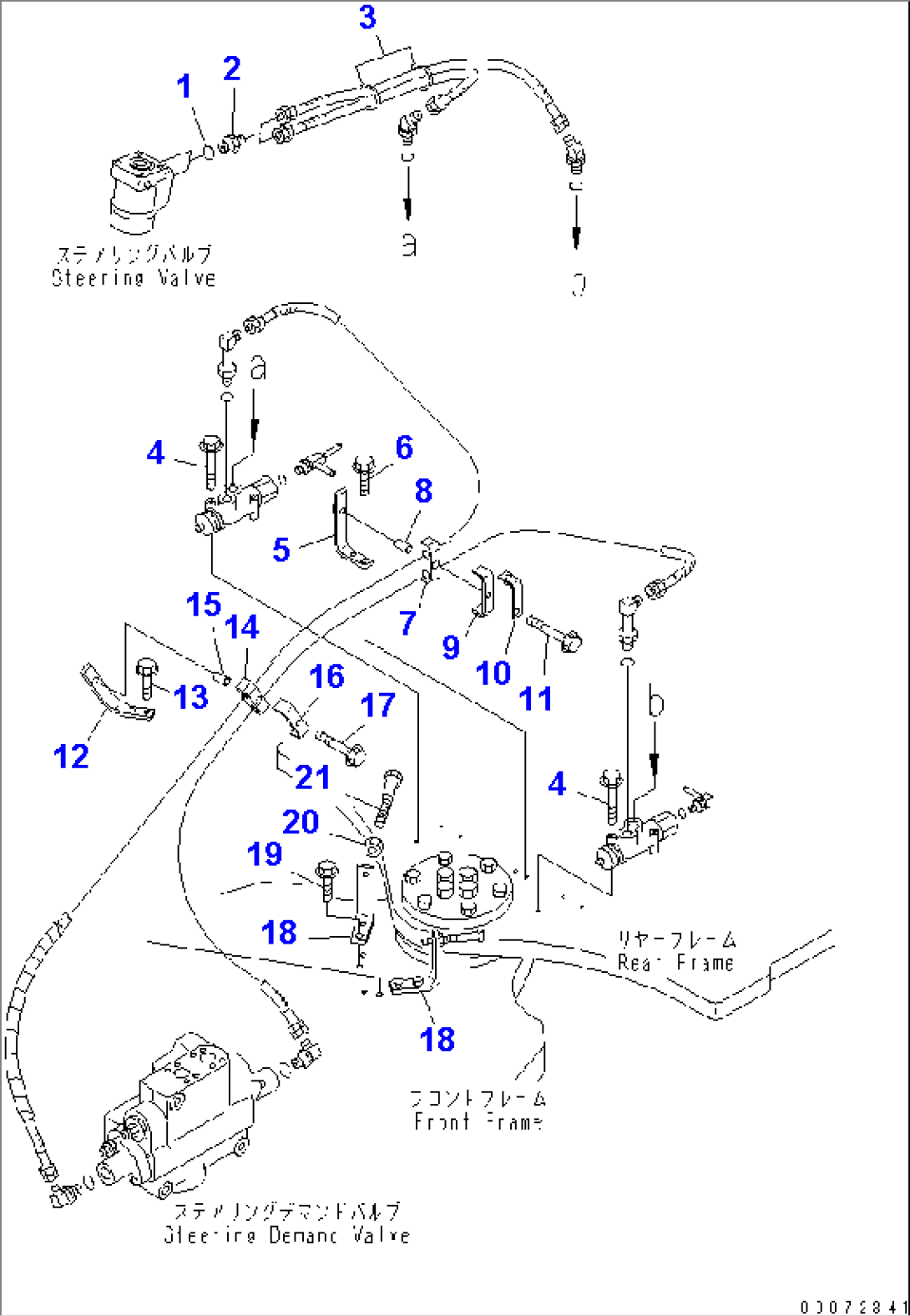 STEERING LINE (STEERING VALVE TO STEERING DEMAND VALVE PIPING RELATED PARTS) (-40ßC SPEC.)(#52406-)