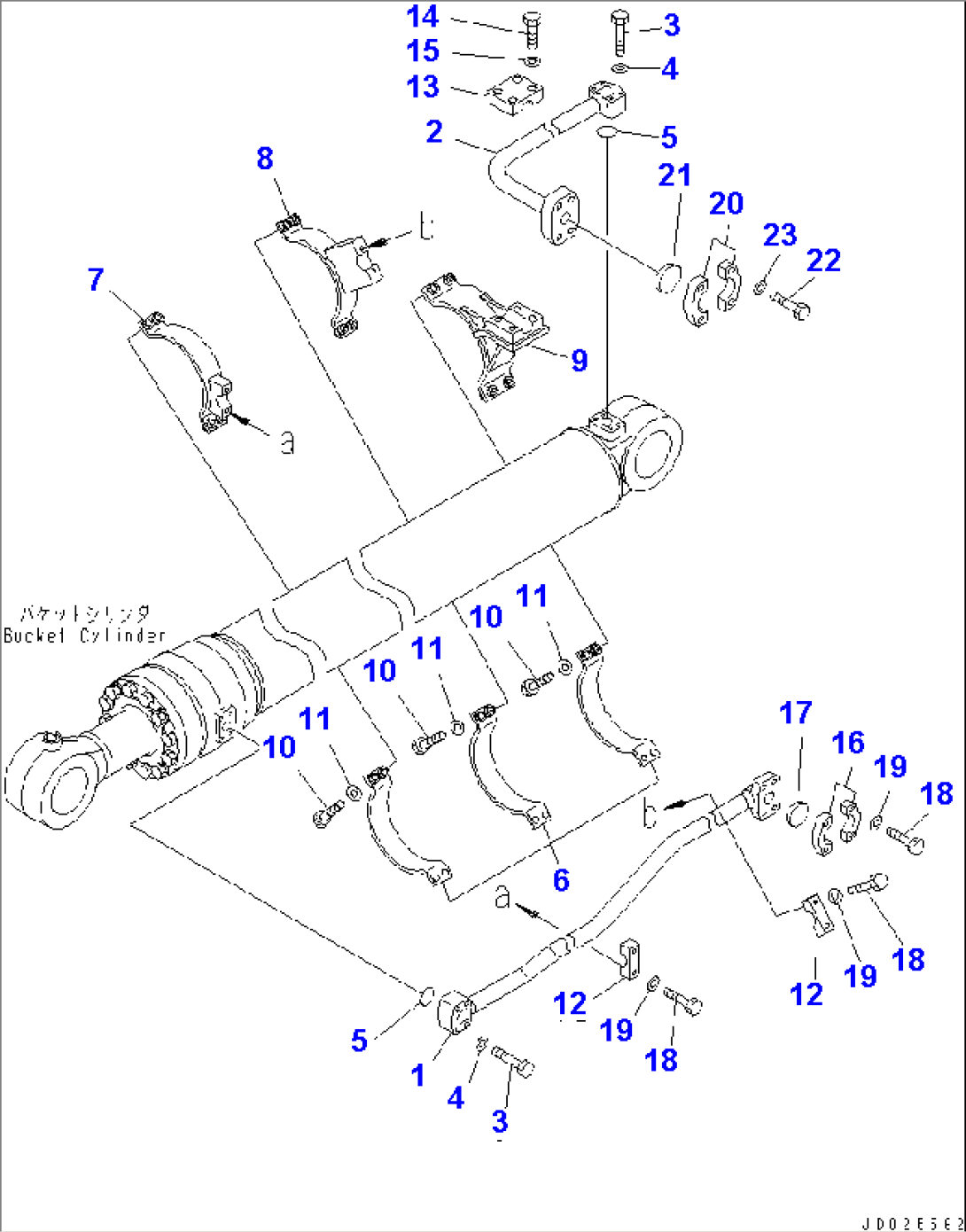 BUCKET CYLINDER (COLD AREA ARRANGEMENT) (L.H.) (2/2) (SP)(#20480-)