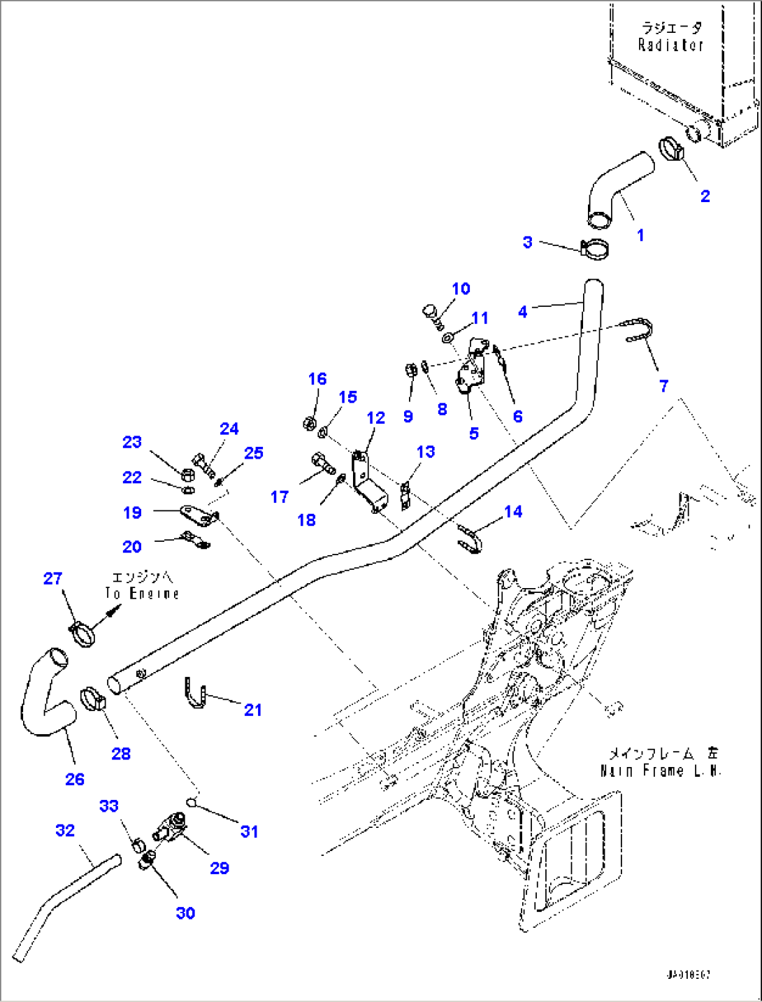 Cooling System, Radiator Piping (2/2) (#80001-)