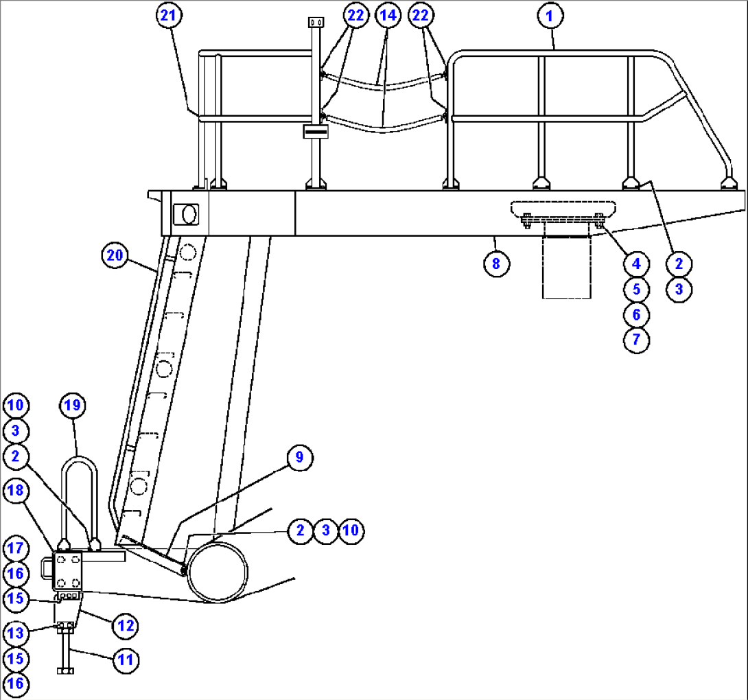 LEFT DECK, HANDRAILS & LADDER - 1