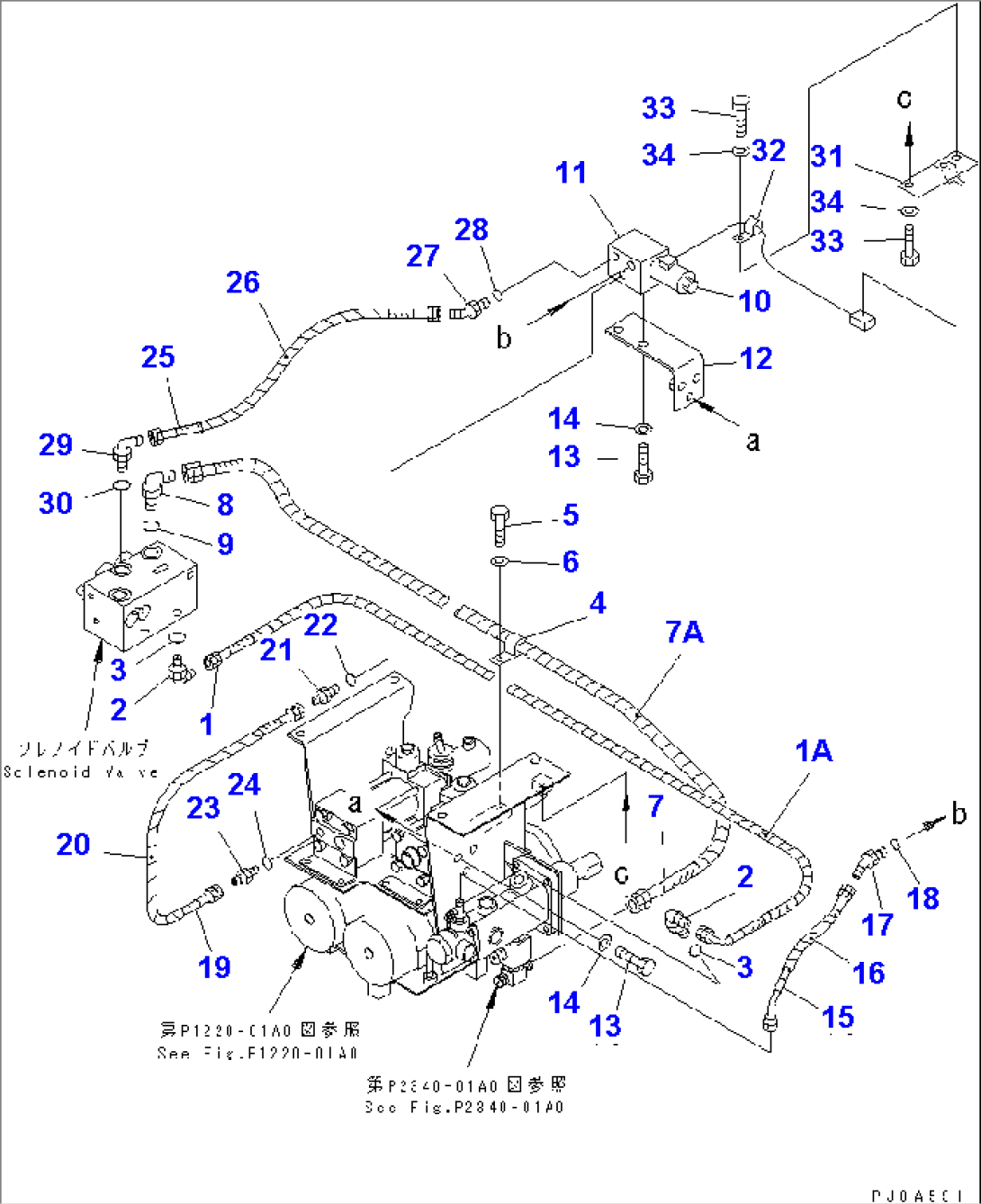 BRAKE LINE¤ LOWER (HYDRAULIC OIL LINE¤ 3/3)