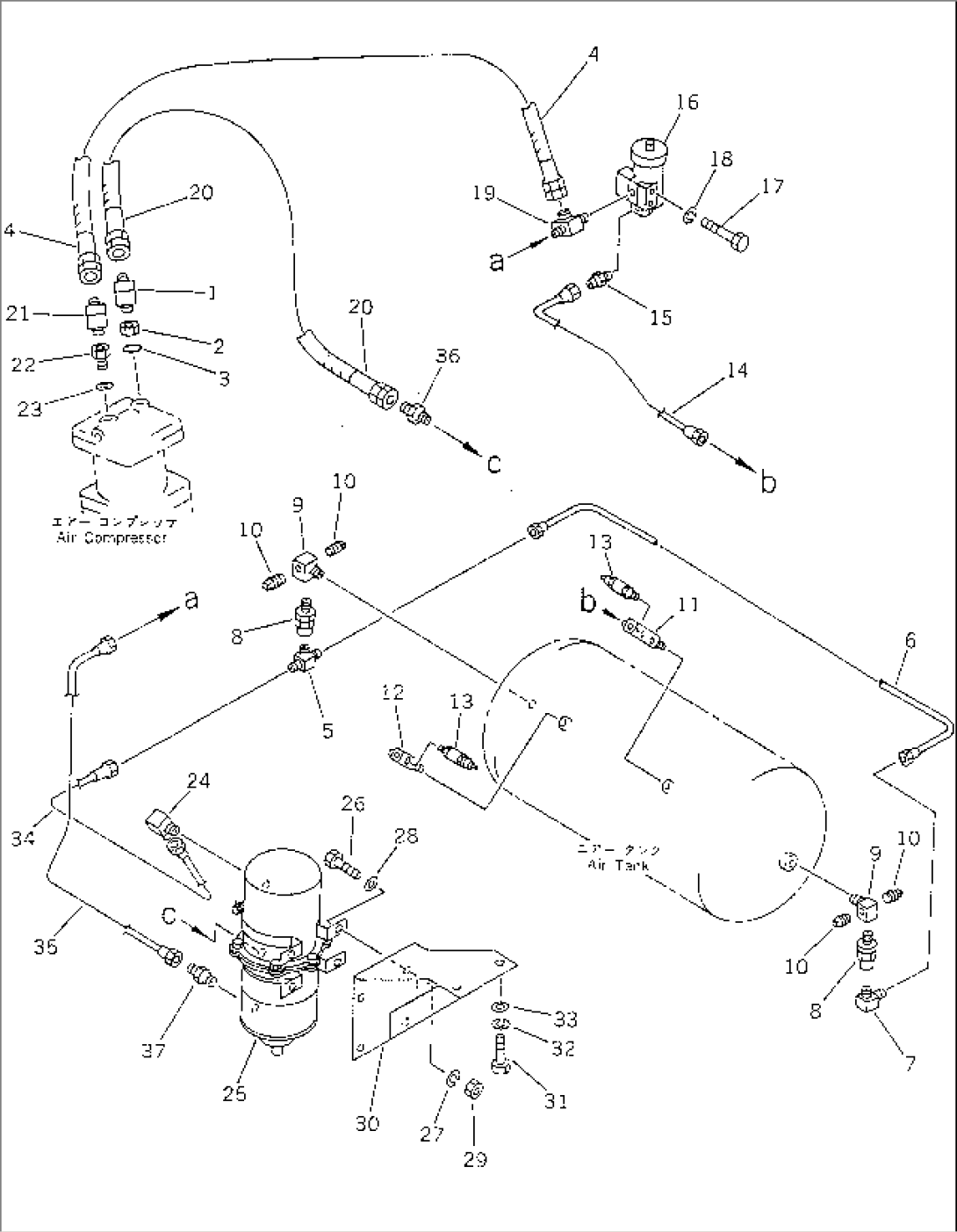 BRAKE PIPING (1/4) (WITH AIR DRYER)