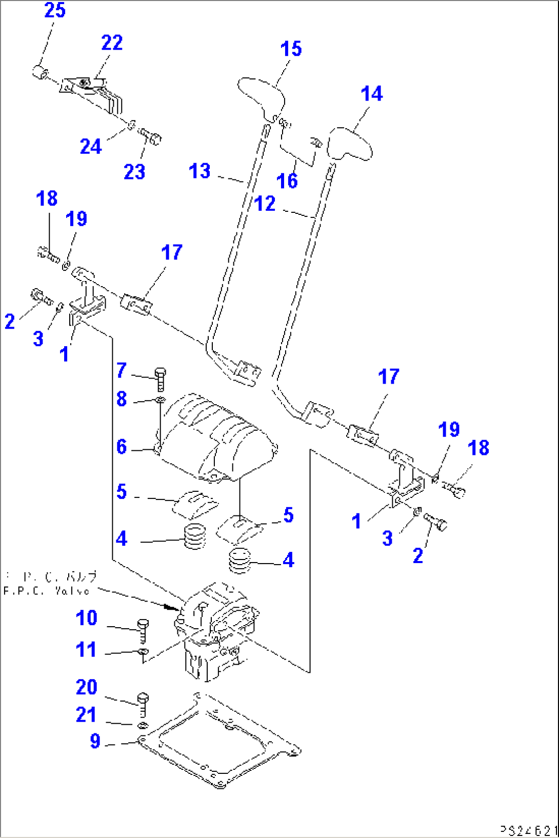 TRAVEL CONTROL LEVER AND LINKAGE(#1045-1100)