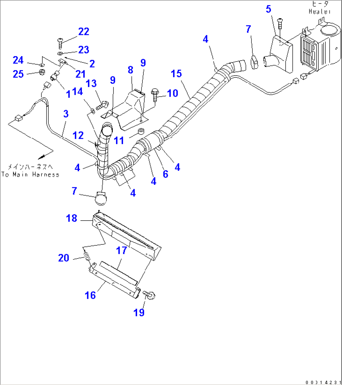 CAR HEATER AND DEFROSTER (2/3) (AIR HOSE AND WIRING) (FOR ADDITIONAL HEATER)