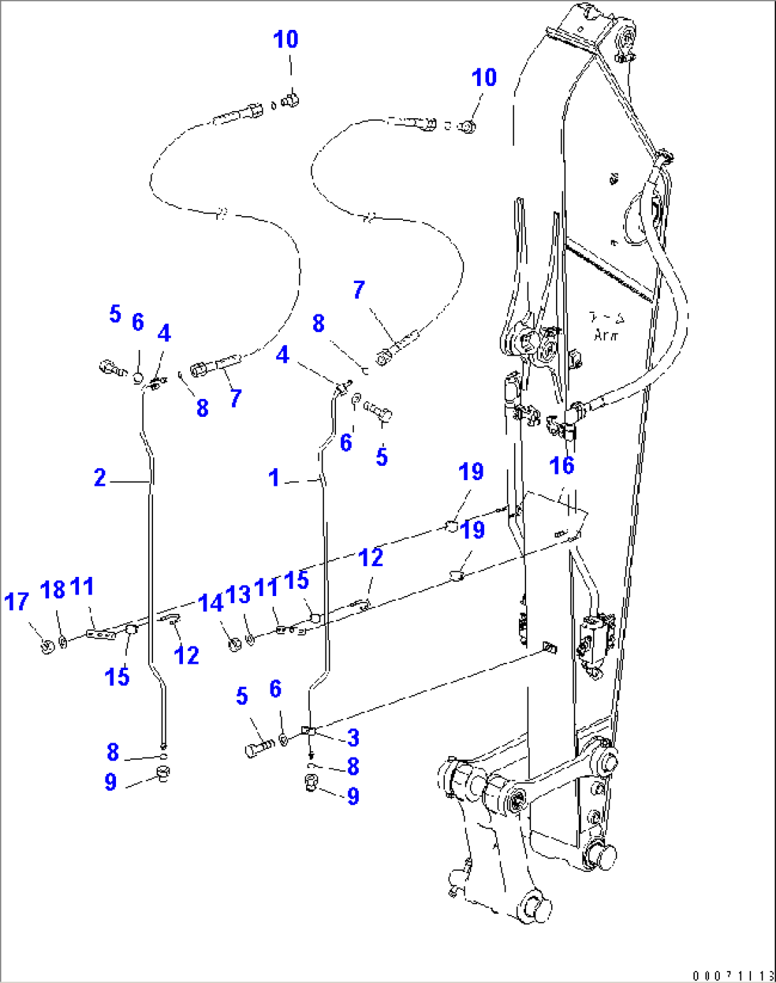 ARM (3.0M) (QUICK COUPLER LINE) (FOR KAL)(#30001-)