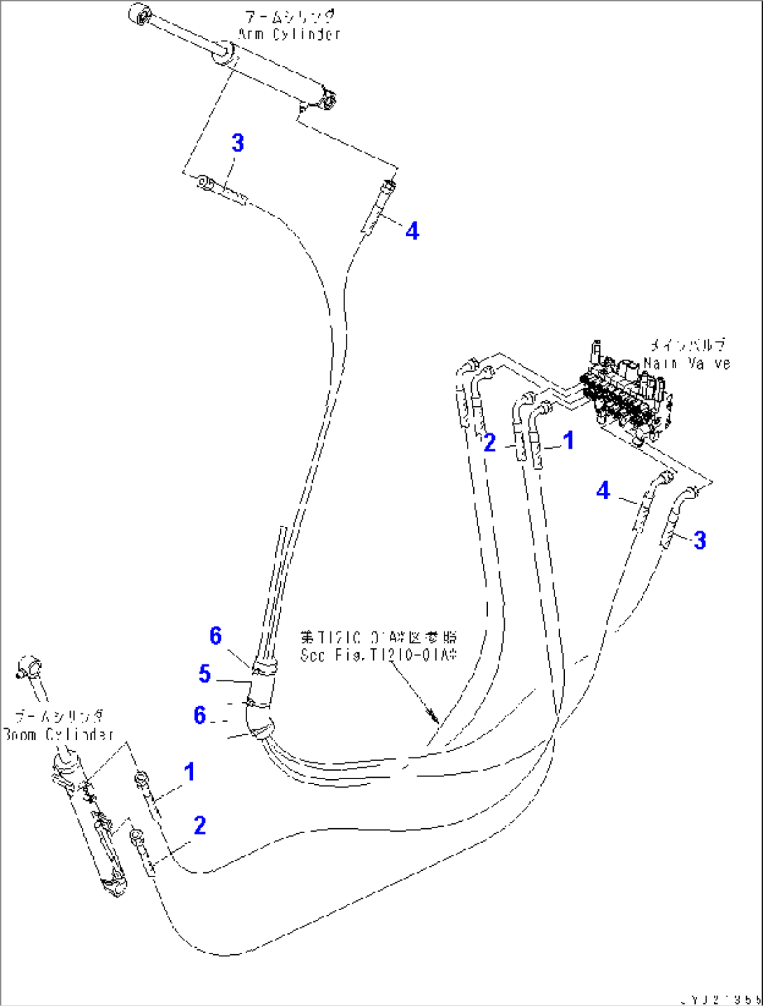 ACTUATOR LINE (ARM¤ BOOM CYLINDER LINE) (WITH HOSE GUARD)