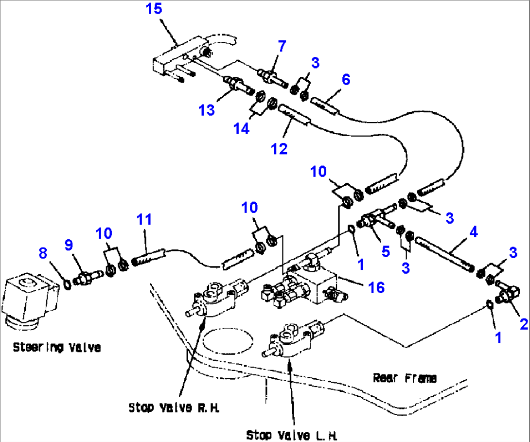 H4410-07A2 STEERING PIPING DRAIN LINE (JOYSTICK STEERING)