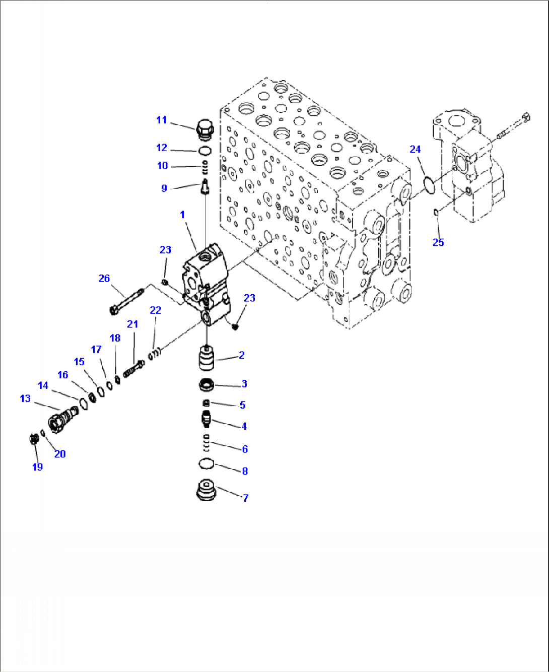H0120-001016 MAIN CONTROL VALVE 1-SERVICE VALVE (16/20)