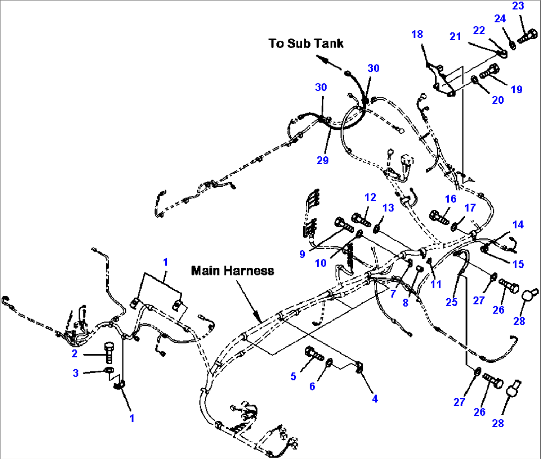 E0200-02H1 STARTER WIRING HARNESS CLAMPS AND MOUNTING (ADDITIONAL FUEL TANK OPTION)