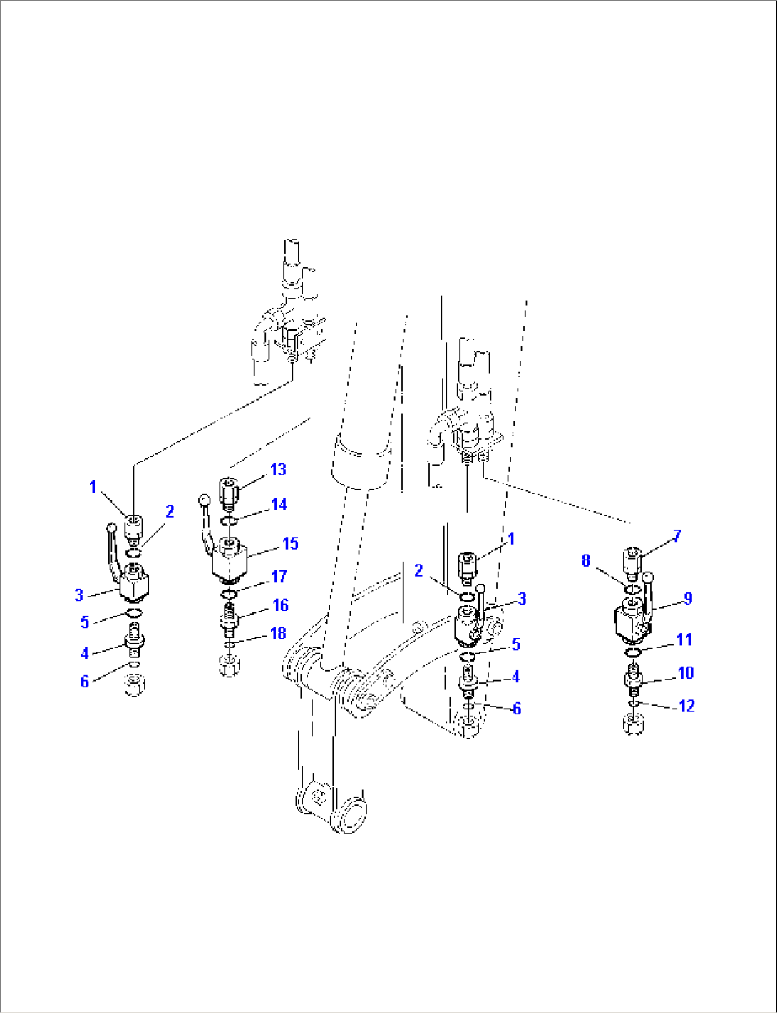 HYDRAULIC PIPING (ATTACHMENT LINE) (OPTIONAL COCK)