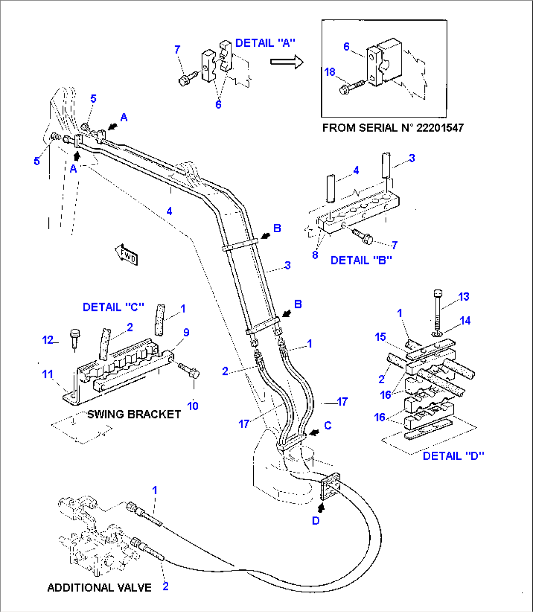 HYDRAULIC PIPING FOR ATTACHMENT (2nd PART) (TBG SPEC.)