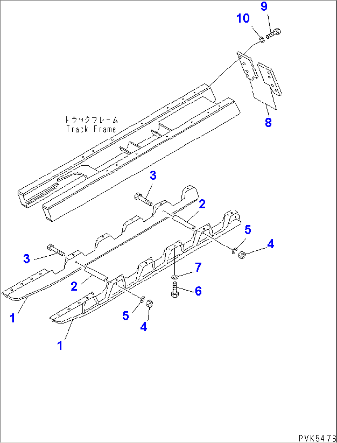 TRACK GUARD (WITH MONO BLOCK TYPE TRACK ROLLER GUARD) (FOR 5-TRACK ROLLER)