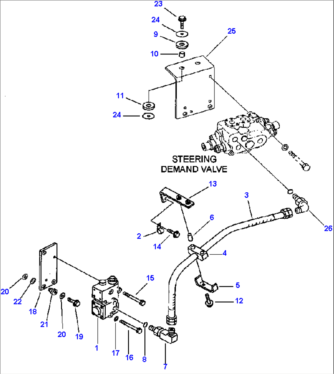 FIG. H4410-03A0 STEERING HYDRAULIC LINE - SWITCH PUMP TO CUT-OFF VALVE LINE