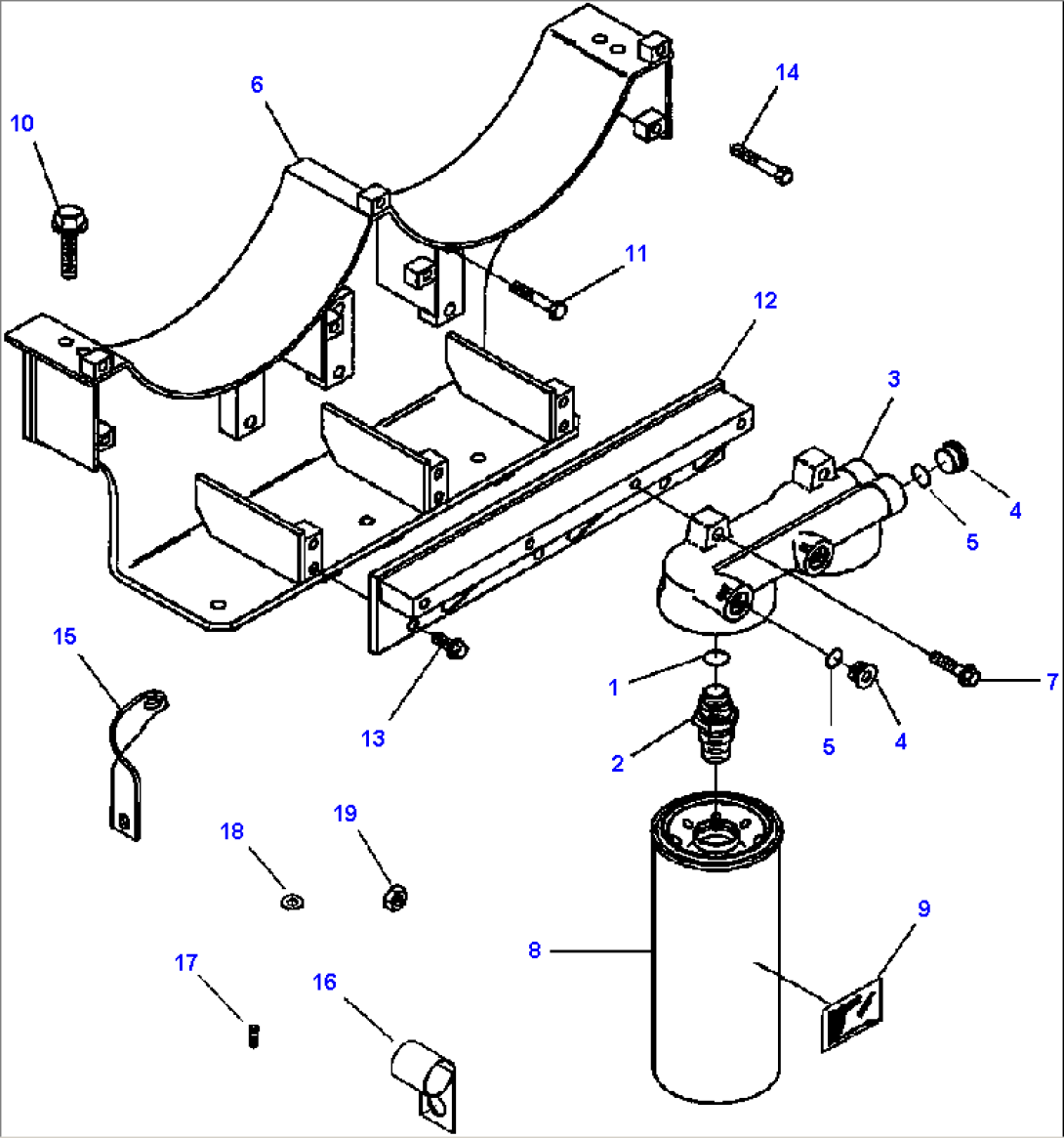 A4109-A7B0 FUEL FILTER AND MOUNTING CHASSIS S/N A50023-