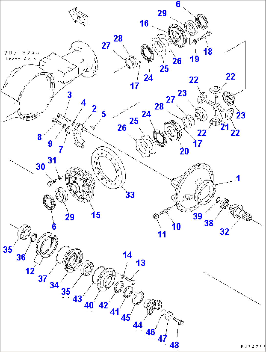 FRONT AXLE (FRONT DIFFERENTIAL) (WITH LIMITED SLIP DIFF.)