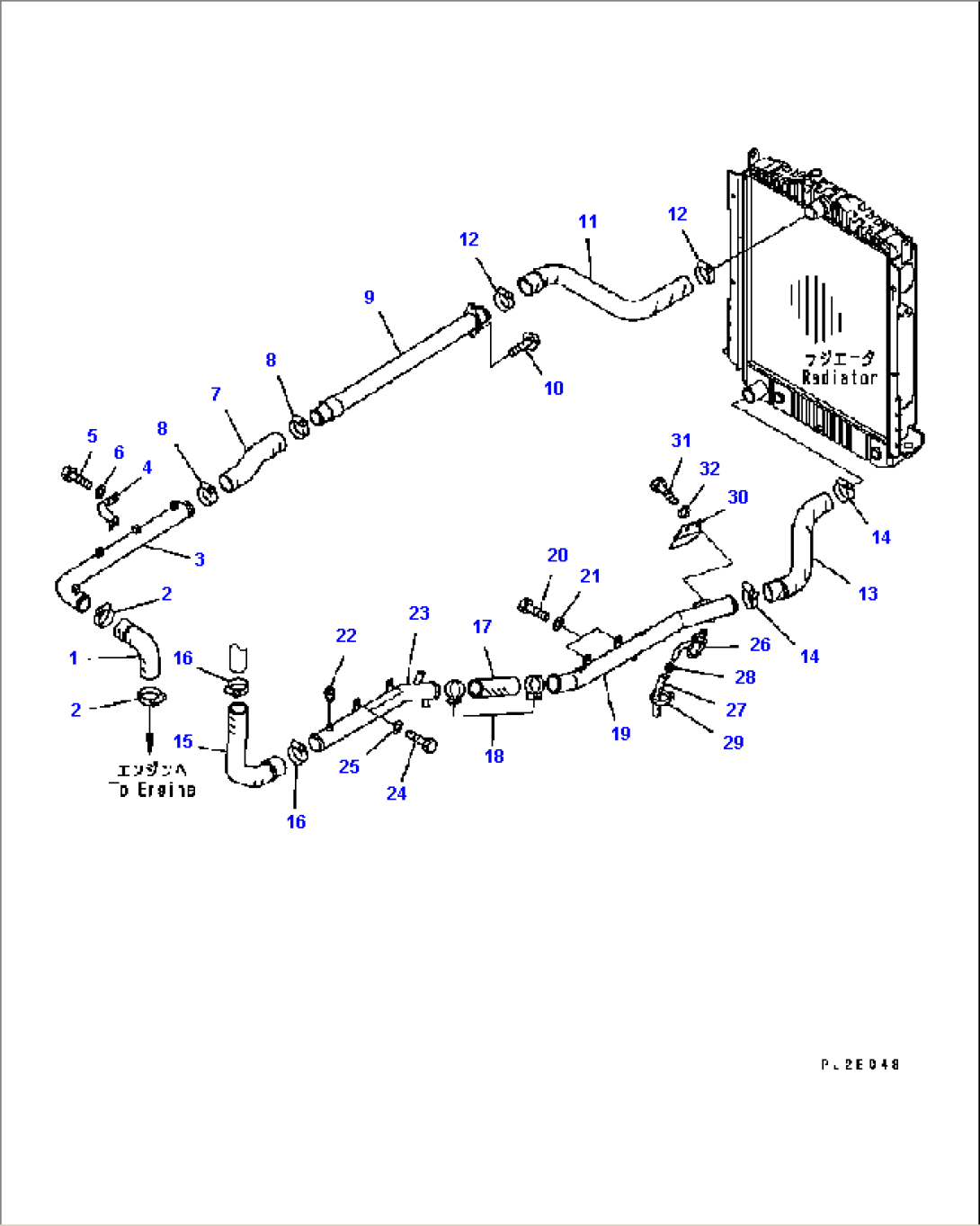 RADIATOR PIPING (VARIABLE HORSE POWER TYPE)