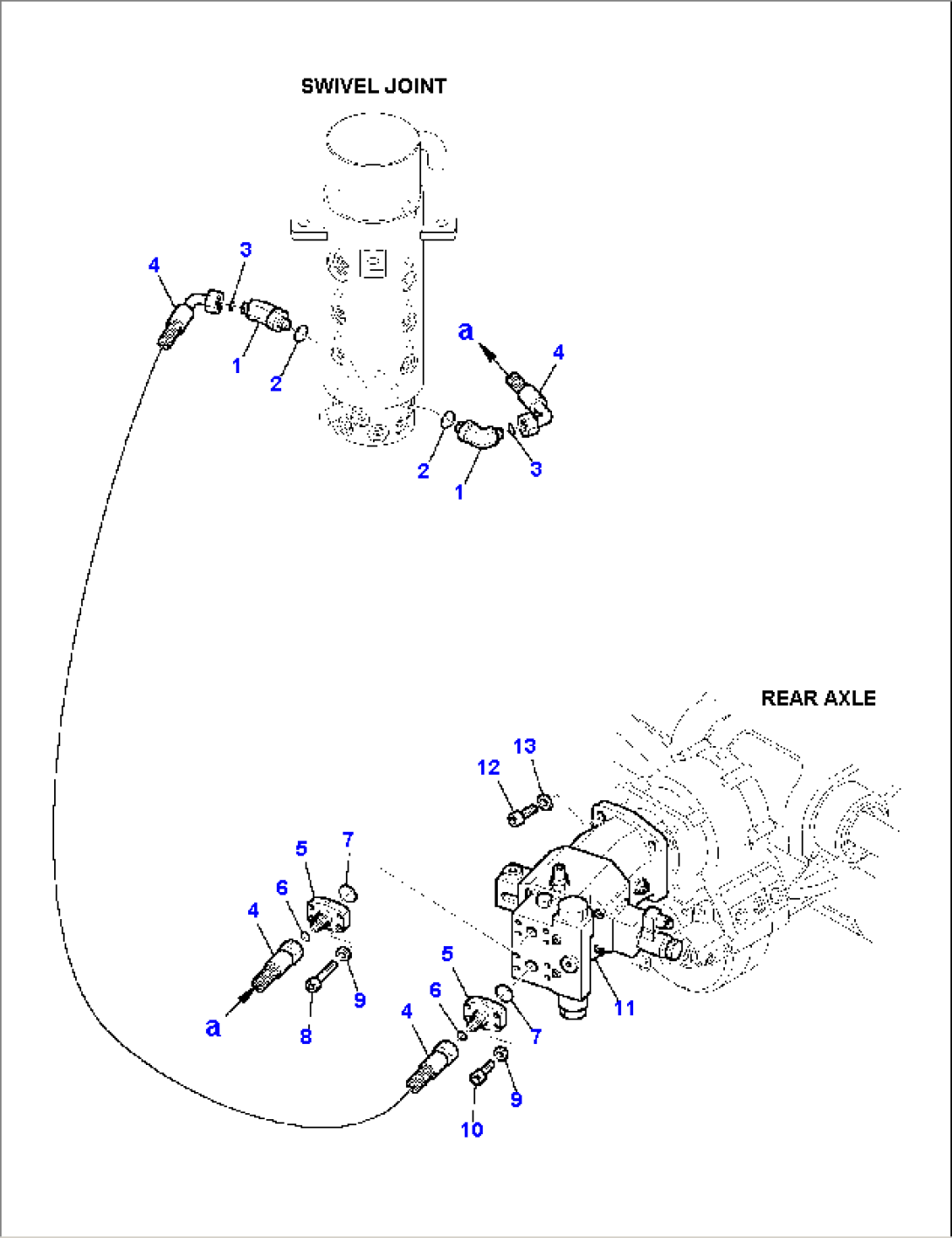 HYDRAULIC PIPING (TRAVEL MOTOR LINE) (LOWER)