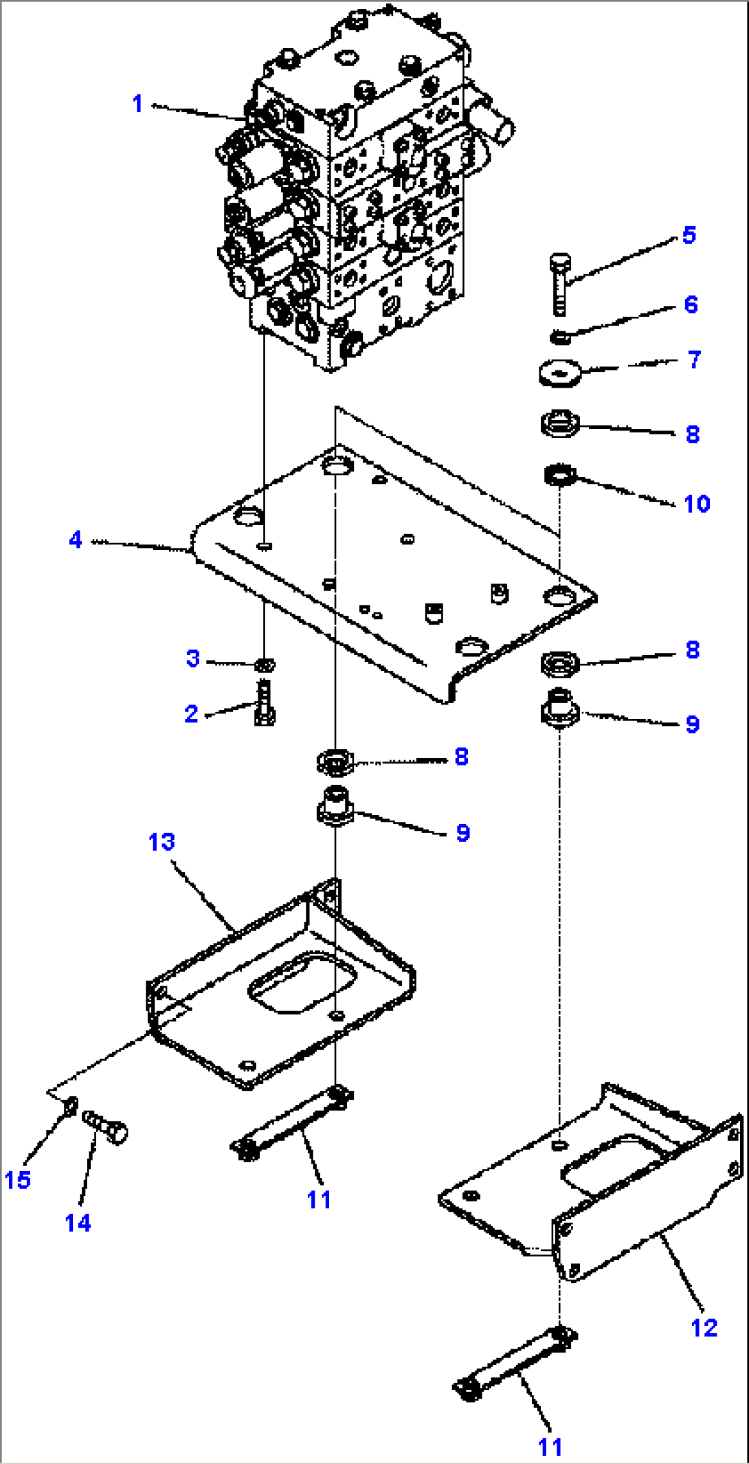 H0120-20A0 CONTROL VALVE MOUNTING BRACKET (3-SPOOL VALVE)