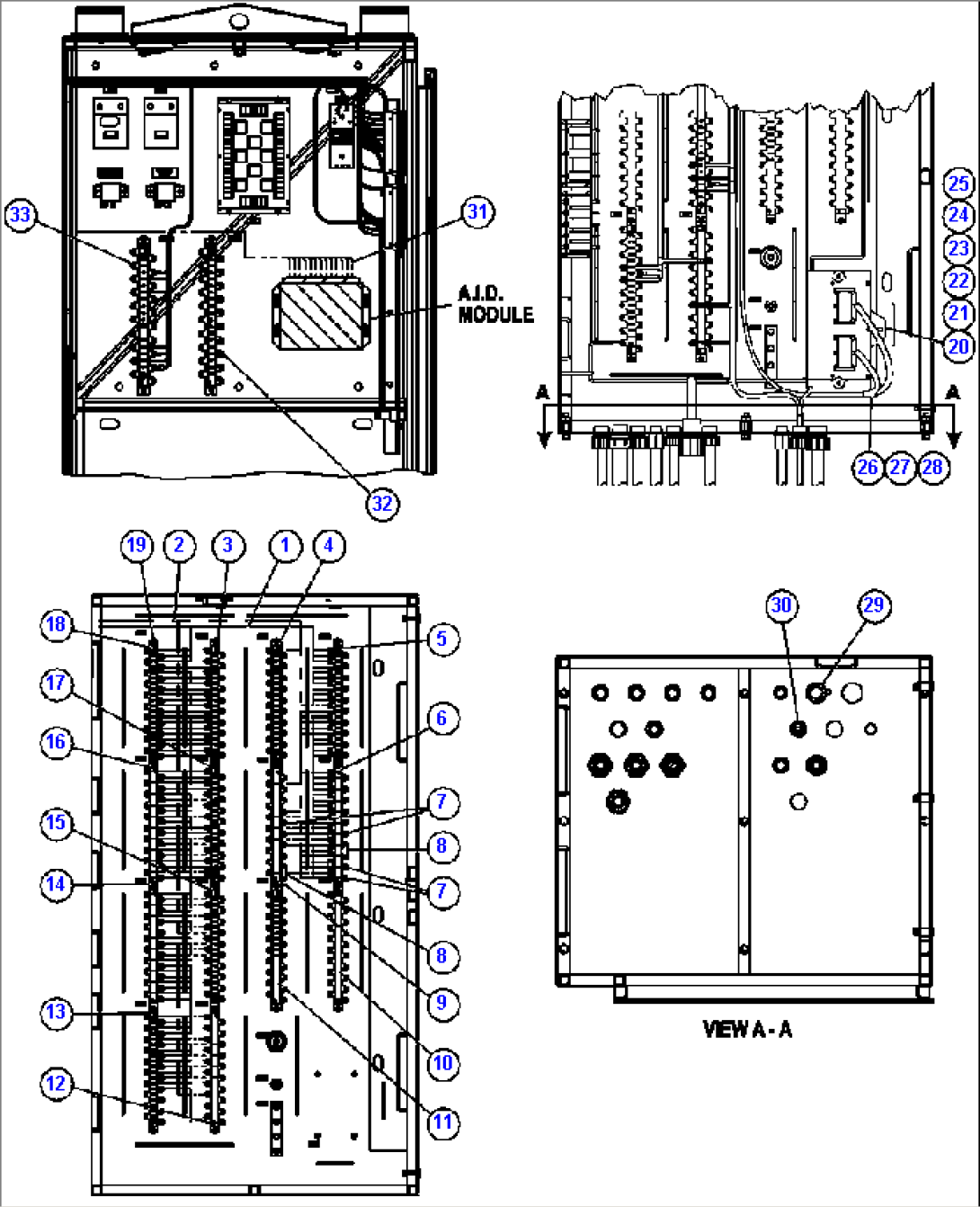 AUXILIARY CONTROL CABINET COMPONENTS & WIRING