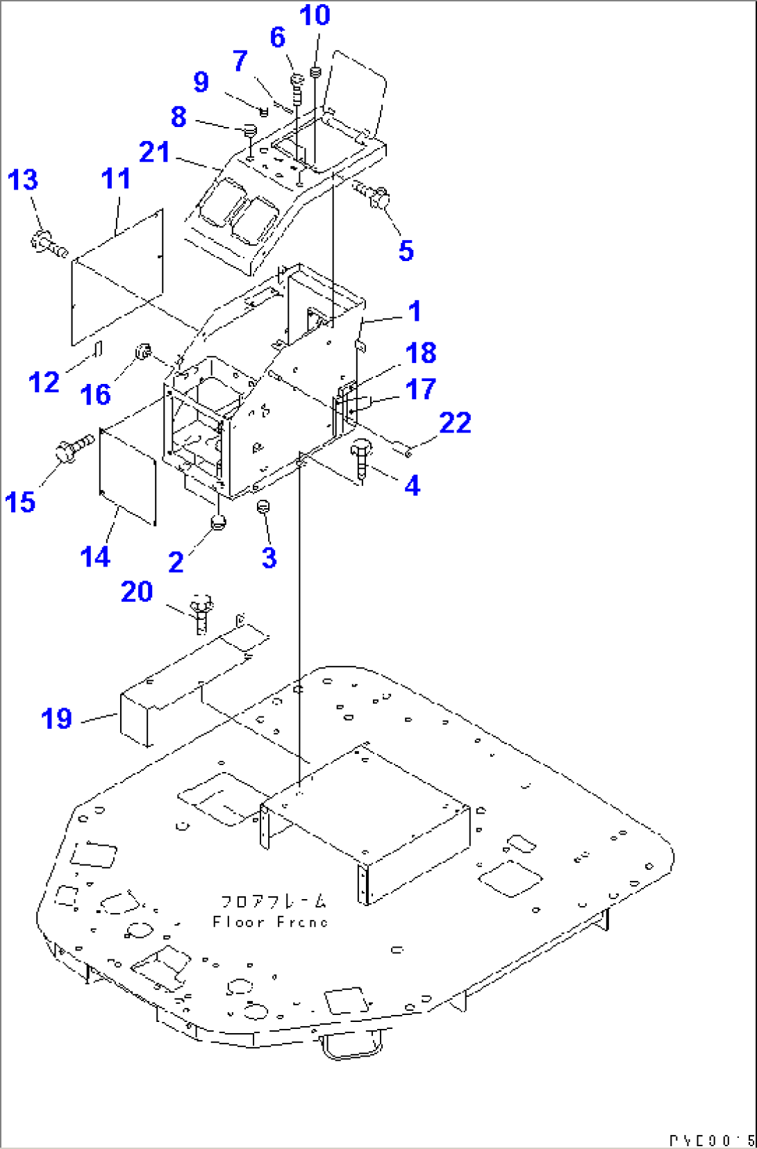 FLOOR (R.H. CONSOLE BOX AND FLOOR COVER) (WITH 4-SPOOL)(#63001-64224)